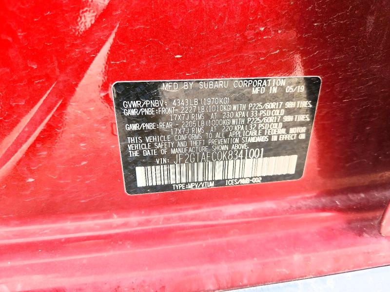 Продаж на аукціоні авто 2019 Subaru Crosstrek, vin: JF2GTAEC0K8341001, номер лоту: 61604346