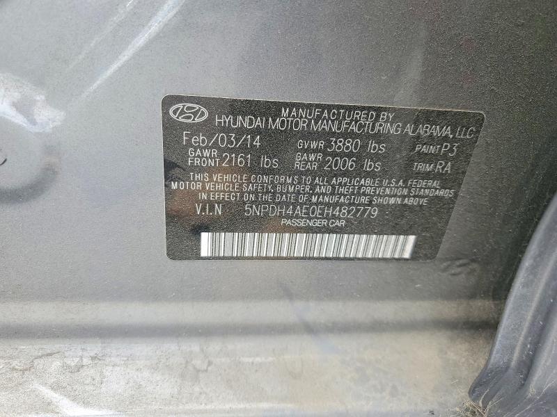 Aukcja sprzedaży 2014 Hyundai Elantra, vin: 5NPDH4AE0EH482779, numer aukcji: 61711046
