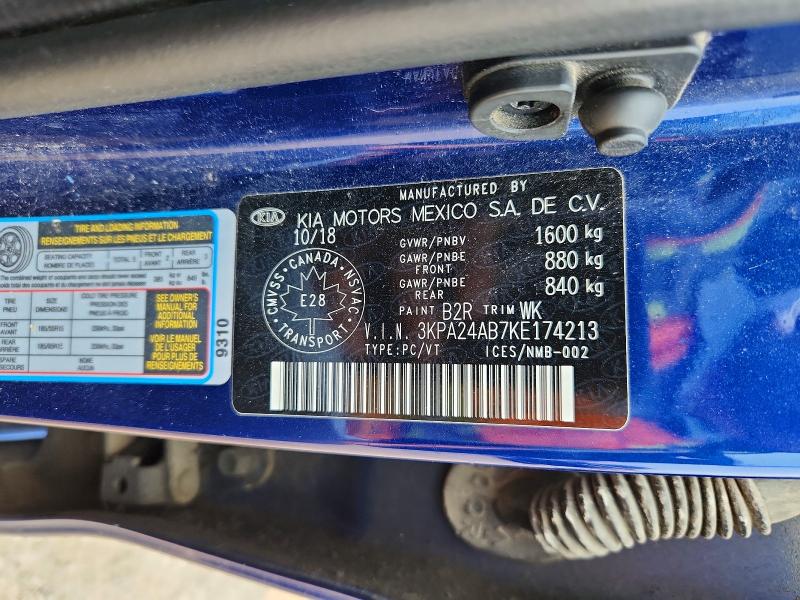Продаж на аукціоні авто 2019 Kia Rio, vin: 3KPA24AB7KE174213, номер лоту: 61385456