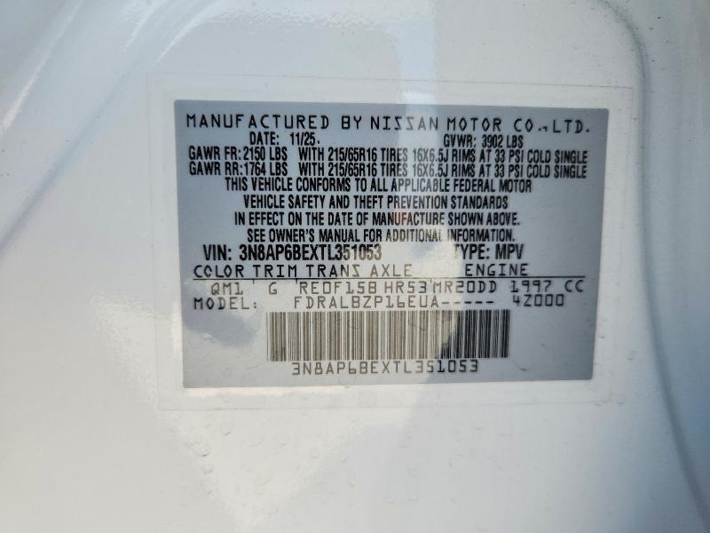 60374386 :رقم المزاد ، 3N8AP6BEXTL351053 vin ، 2026 Nissan Kicks مزاد بيع