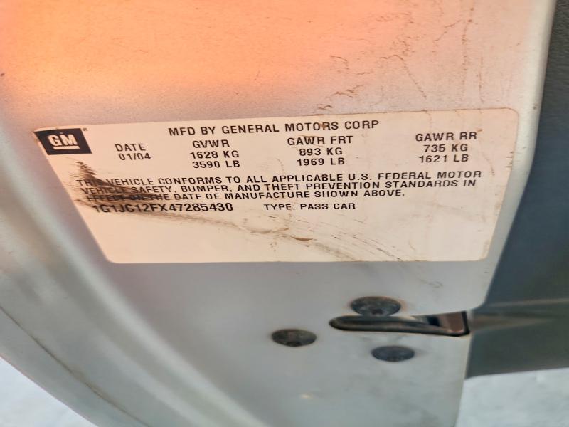 61496306 :رقم المزاد ، 1G1JC12FX47285430 vin ، 2004 Chevrolet Cavalier مزاد بيع
