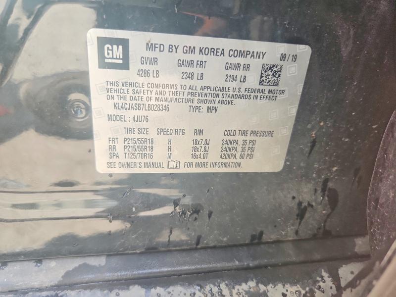 60182056 :رقم المزاد ، KL4CJASB7LB028346 vin ، 2020 Buick Encore مزاد بيع