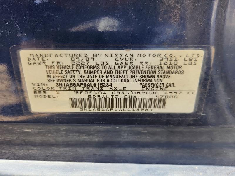 63382646 :رقم المزاد ، 3N1AB6AP6AL615284 vin ، 2010 Nissan Sentra مزاد بيع