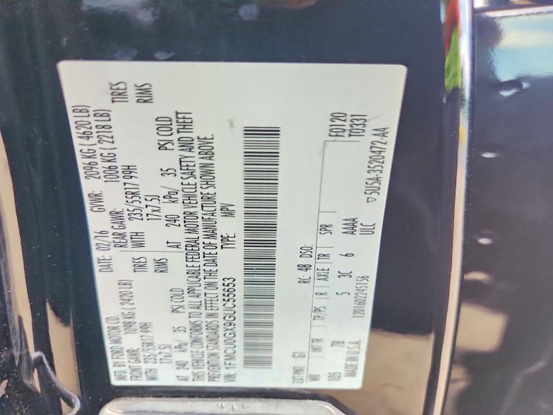 Aukcja sprzedaży 2016 Ford Escape, vin: 1FMCU0GX9GUC55653, numer aukcji: 59168346