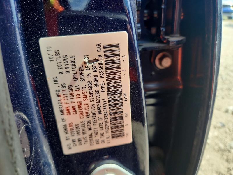 Aukcja sprzedaży 2011 Honda Accord, vin: 1HGCP2F3XBA040011, numer aukcji: 62346346