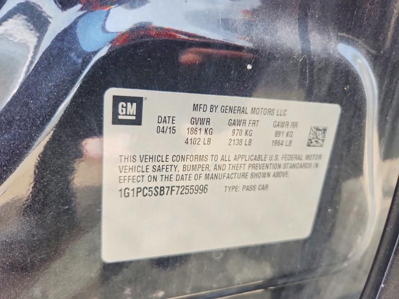 Aukcja sprzedaży 2015 Chevrolet Cruze, vin: 1G1PC5SB7F7255996, numer aukcji: 59602876