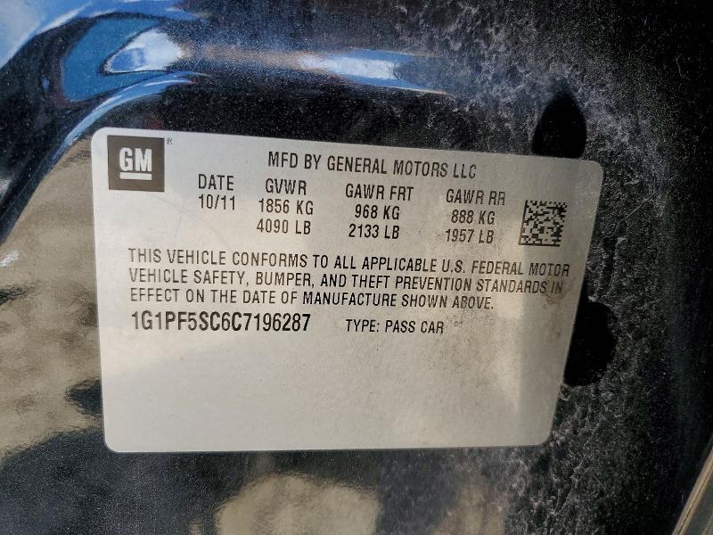 2012 Chevrolet Cruze მანქანა იყიდება აუქციონზე, vin: 1G1PF5SC6C7196287, აუქციონის ნომერი: 60216836