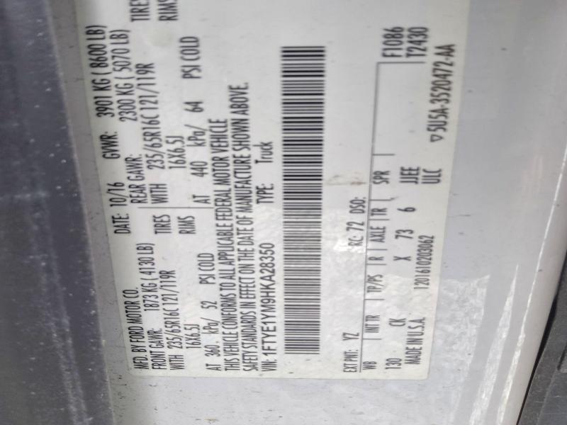 62092336 :رقم المزاد ، 1FTYE1YM9HKA28350 vin ، 2017 Ford Transit مزاد بيع