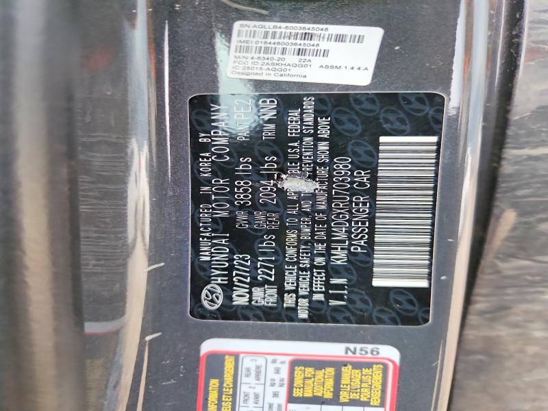 60683516 :رقم المزاد ، KMHLM4DGXRU703980 vin ، 2024 Hyundai Elantra مزاد بيع