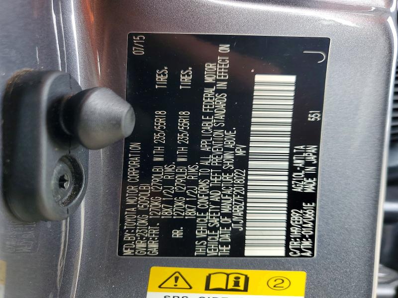 Aukcja sprzedaży 2015 Lexus Nx, vin: JTJYARBZ7F2018022, numer aukcji: 60457836