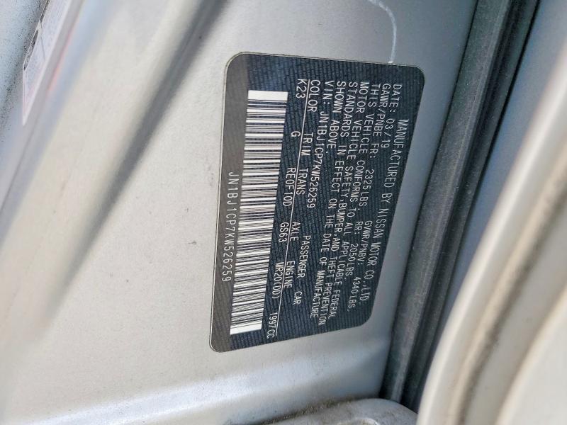 Продажа на аукционе авто 2019 Nissan Rogue Sport, vin: JN1BJ1CP7KW526259, номер лота: 62407956