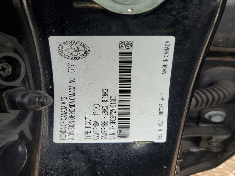 Продаж на аукціоні авто 2021 Honda Civic, vin: 2HGFC2F72MH010873, номер лоту: 60316146