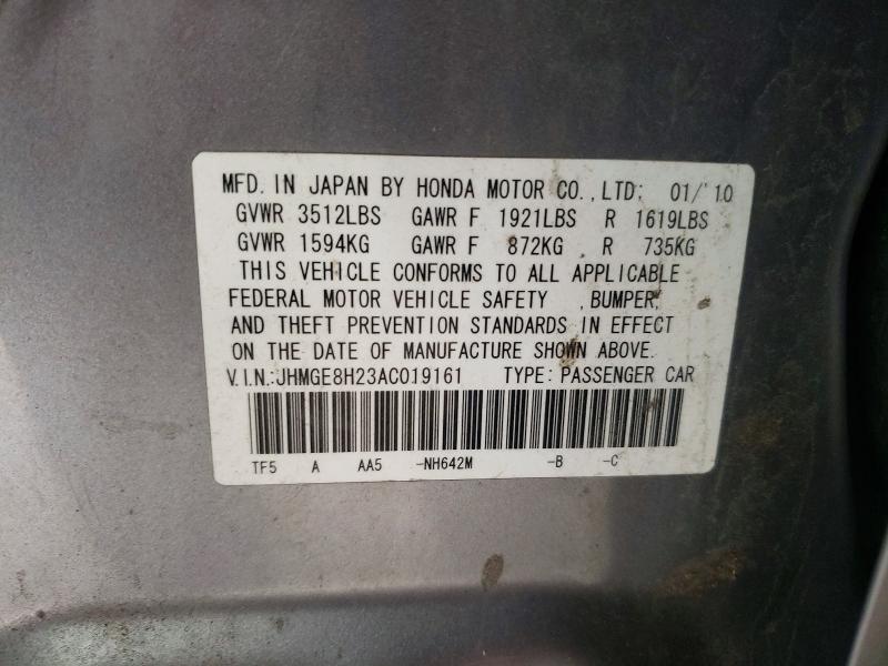 Продажа на аукционе авто 2010 Honda Fit, vin: JHMGE8H23AC019161, номер лота: 62346766