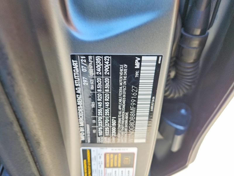 Aukcja sprzedaży 2021 Mercedes-benz Glc, vin: W1N0G8DB8MF991627, numer aukcji: 62442366
