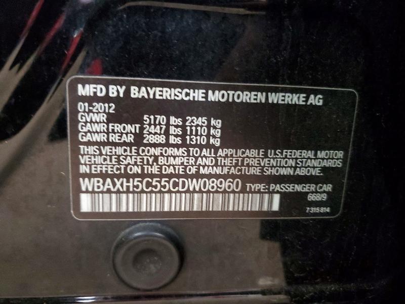 59336556 :رقم المزاد ، WBAXH5C55CDW08960 vin ، 2012 Bmw 5 Series 528i مزاد بيع