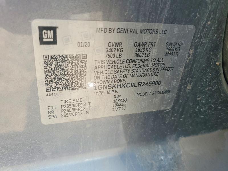 Aukcja sprzedaży 2020 Chevrolet Suburban, vin: 1GNSKHKC9LR245900, numer aukcji: 61780106