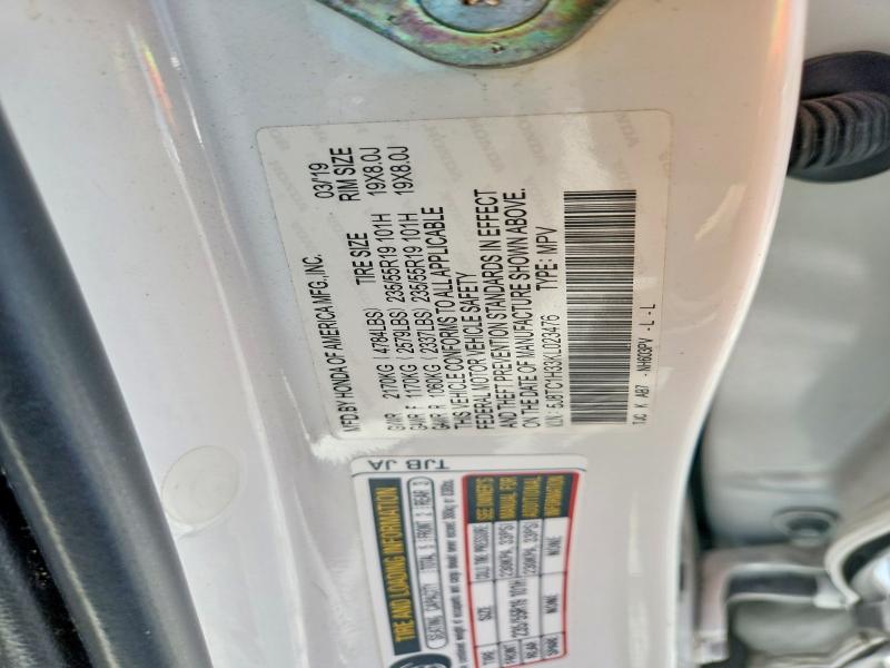 2019 Acura Rdx მანქანა იყიდება აუქციონზე, vin: 5J8TC1H33KL023476, აუქციონის ნომერი: 61354746