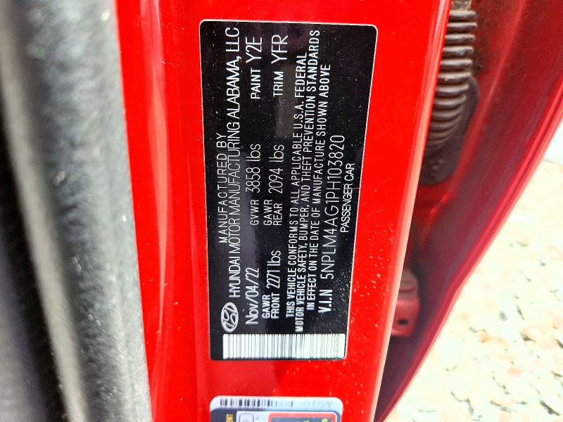 60969156 :رقم المزاد ، 5NPLM4AG1PH103820 vin ، 2023 Hyundai Elantra مزاد بيع
