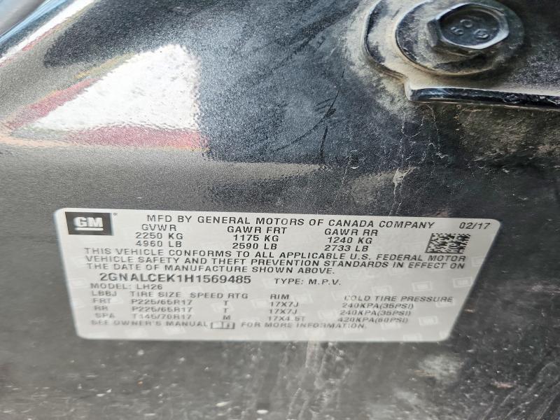 Aukcja sprzedaży 2017 Chevrolet Equinox, vin: 2GNALCEK1H1569485, numer aukcji: 61293056