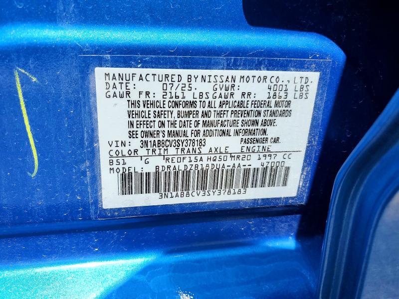 Продажа на аукционе авто 2025 Nissan Sentra, vin: 3N1AB8CV3SY378183, номер лота: 61166976
