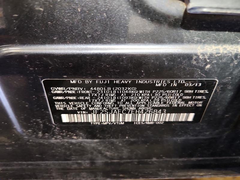 Продаж на аукціоні авто 2014 Subaru Forester, vin: JF2SJAEC7EH426843, номер лоту: 59339496