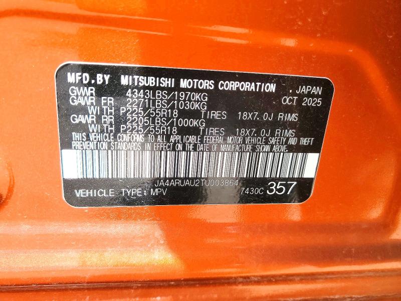Продаж на аукціоні авто 2026 Mitsubishi Outlander Sport, vin: JA4ARUAU2TU003864, номер лоту: 62928206