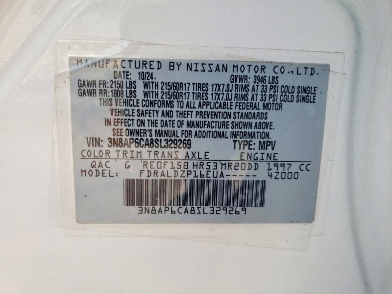 Aukcja sprzedaży 2025 Nissan Kicks, vin: 3N8AP6CA8SL329269, numer aukcji: 60820336