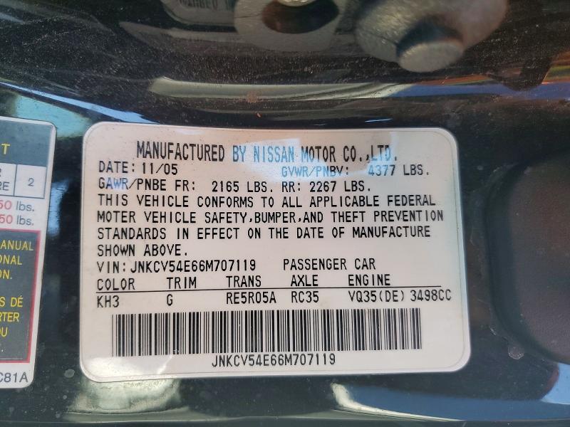 Продажа на аукционе авто 2006 Infiniti G35, vin: JNKCV54E66M707119, номер лота: 59791226