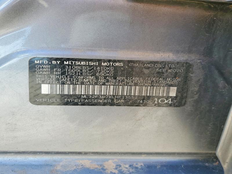Продаж на аукціоні авто 2020 Mitsubishi Mirage, vin: ML32F3FJXLHF13552, номер лоту: 60777346