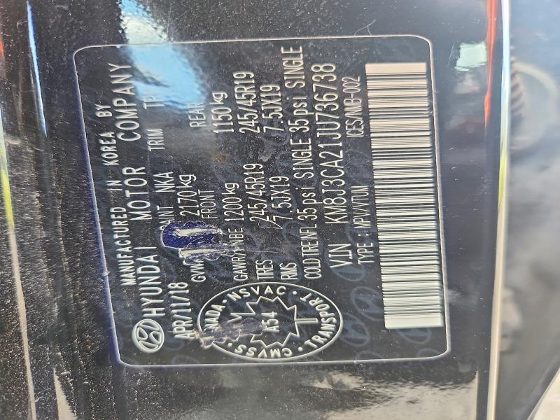 60559106 :رقم المزاد ، KM8J3CA21JU736738 vin ، 2018 Hyundai Tucson مزاد بيع