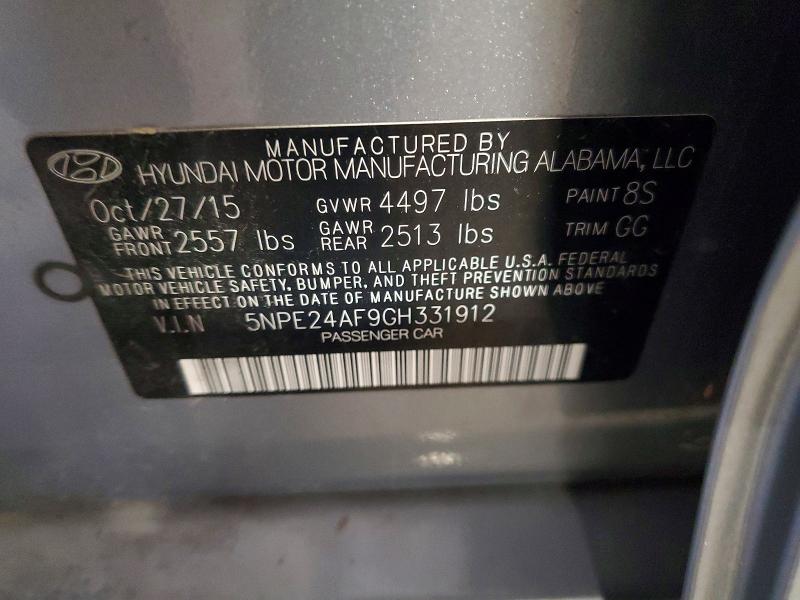 Продаж на аукціоні авто 2016 Hyundai Sonata, vin: 5NPE24AF9GH331912, номер лоту: 62915516
