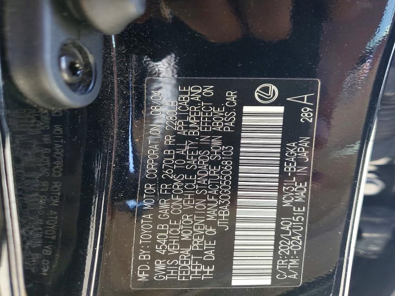 Продажа на аукционе авто 2005 Lexus Es, vin: JTHBA30G055068103, номер лота: 58826356