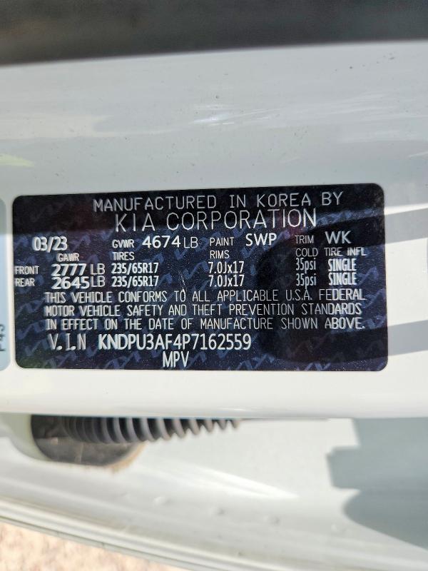 Продажа на аукционе авто 2023 Kia Sportage, vin: KNDPU3AF4P7162559, номер лота: 60057046