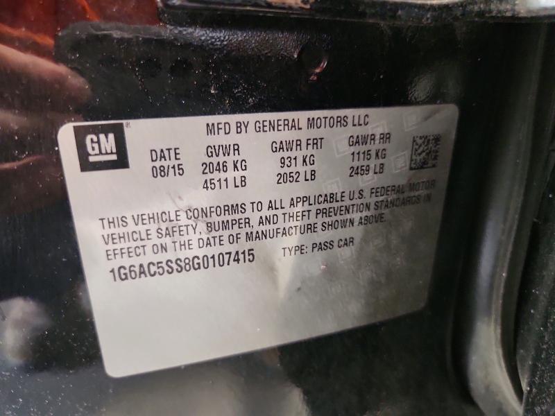 Auction sale of the 2016 Cadillac Ats, vin: 1G6AC5SS8G0107415, lot number: 61202896
