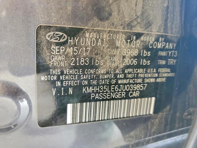 60691326 :رقم المزاد ، KMHH35LE6JU039857 vin ، 2018 Hyundai Elantra Gt مزاد بيع