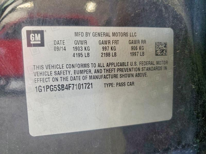 Продажа на аукционе авто 2015 Chevrolet Cruze, vin: 1G1PG5SB4F7101721, номер лота: 63024286