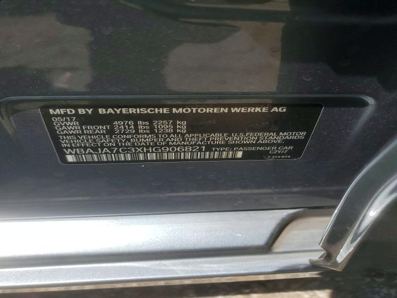 Aukcja sprzedaży 2017 Bmw 530, vin: WBAJA7C3XHG906821, numer aukcji: 60198726