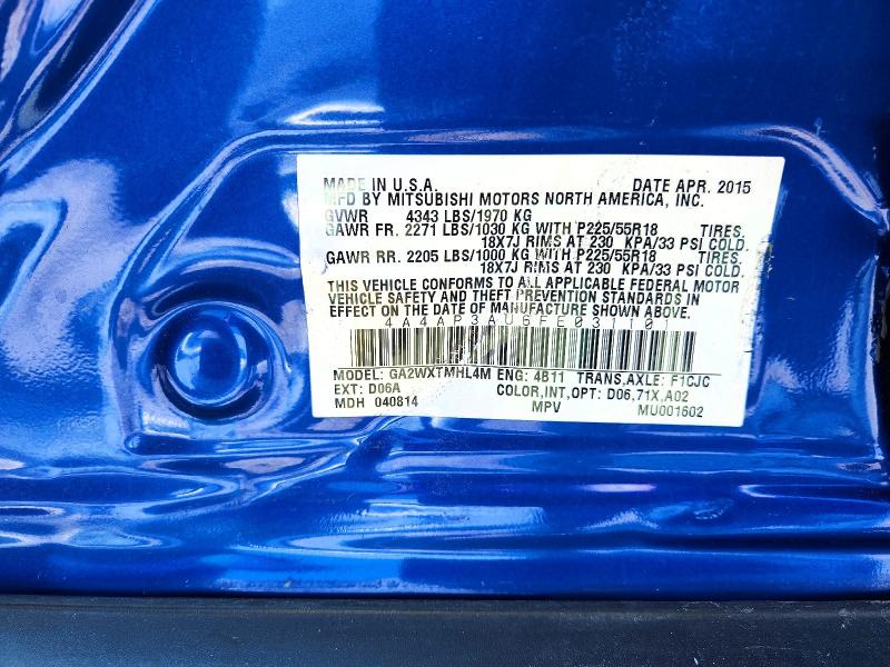Aukcja sprzedaży 2015 Mitsubishi Outlander Sport, vin: 4A4AP3AU6FE031101, numer aukcji: 62889026