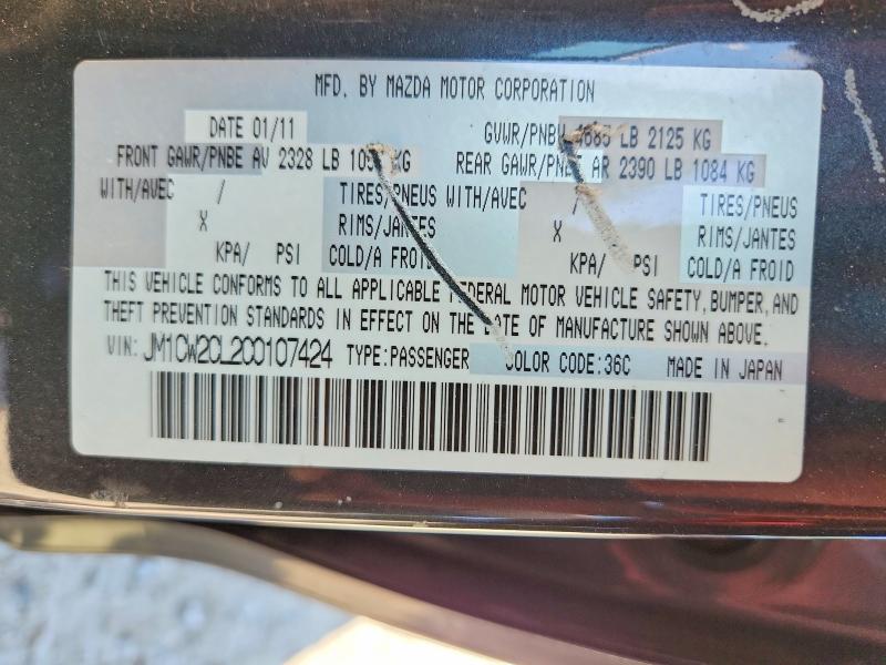 Продаж на аукціоні авто 2012 Mazda 5, vin: JM1CW2CL2C0107424, номер лоту: 63072606