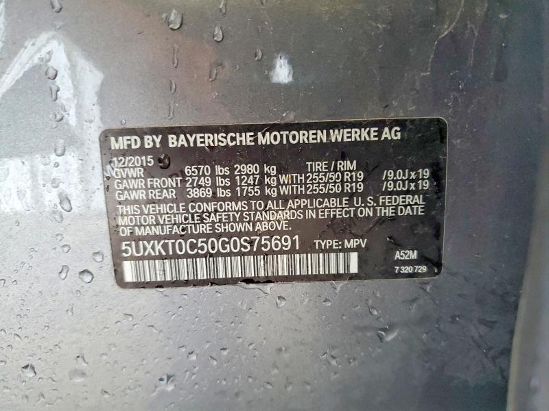 Aukcja sprzedaży 2016 Bmw X5, vin: 5UXKT0C50G0S75691, numer aukcji: 60201886