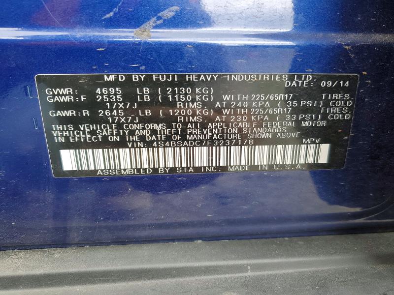 Продаж на аукціоні авто 2015 Subaru Outback, vin: 4S4BSADC7F3237178, номер лоту: 63022766
