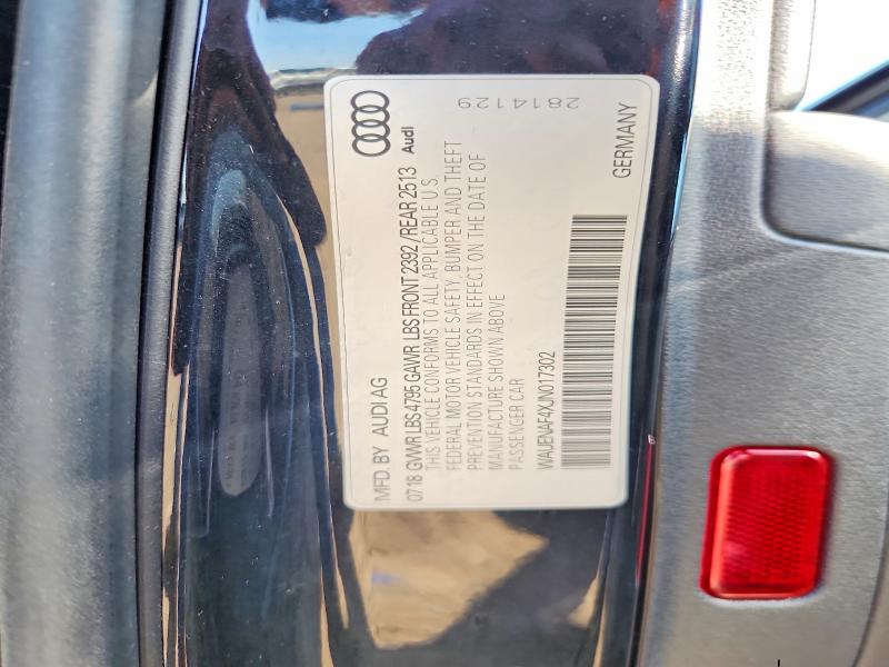 Aukcja sprzedaży 2018 Audi A4, vin: WAUENAF4XJN017302, numer aukcji: 60163376