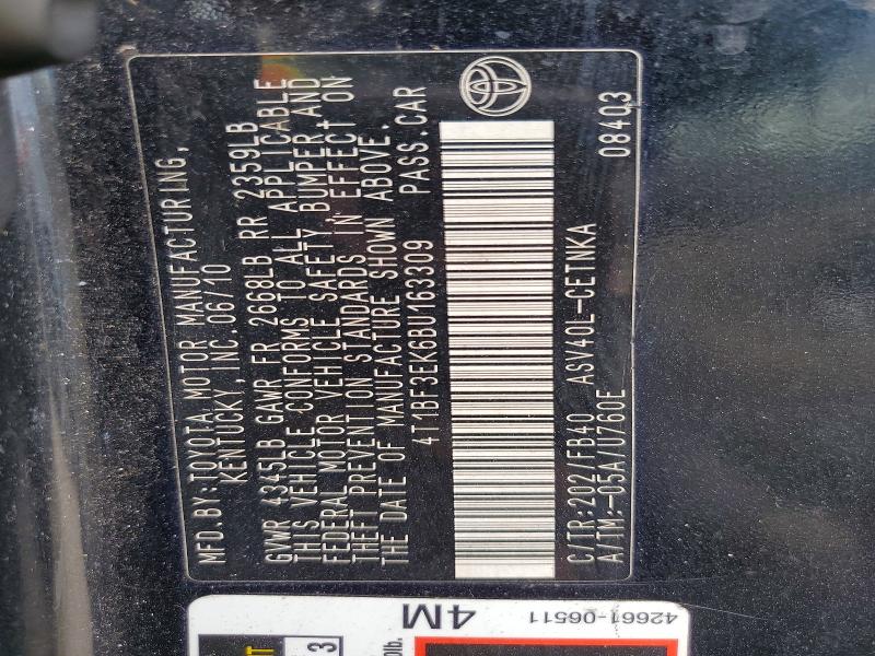 Aukcja sprzedaży 2011 Toyota Camry, vin: 4T1BF3EK6BU163309, numer aukcji: 63561886