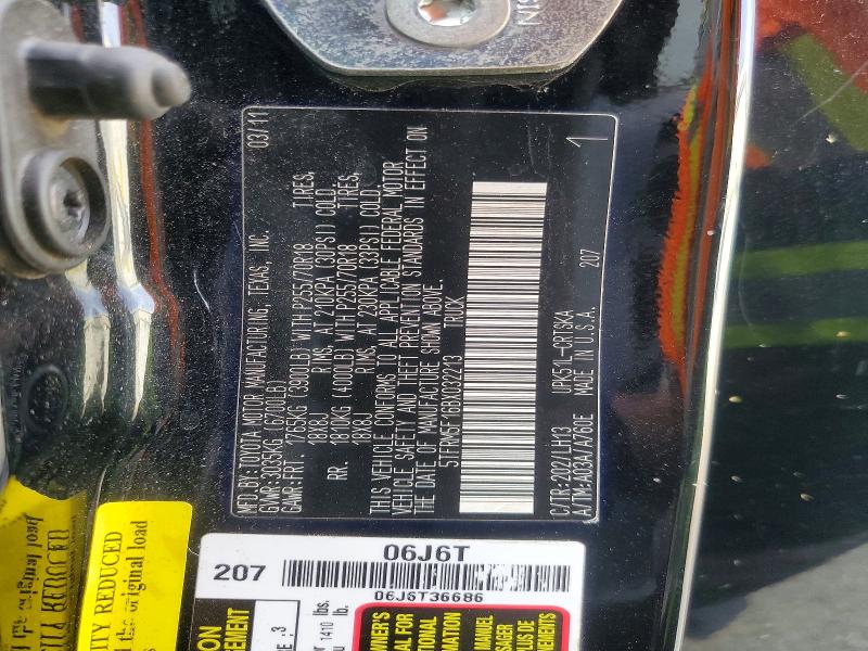 Aukcja sprzedaży 2011 Toyota Tundra, vin: 5TFRM5F16BX032213, numer aukcji: 62035916