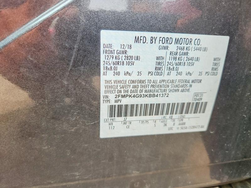 Aukcja sprzedaży 2019 Ford Edge, vin: 2FMPK4G93KBB41372, numer aukcji: 61696706