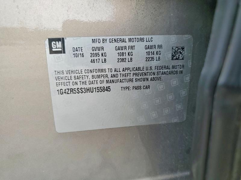 Aukcja sprzedaży 2017 Buick Lacrosse, vin: 1G4ZR5SS3HU155845, numer aukcji: 61066986