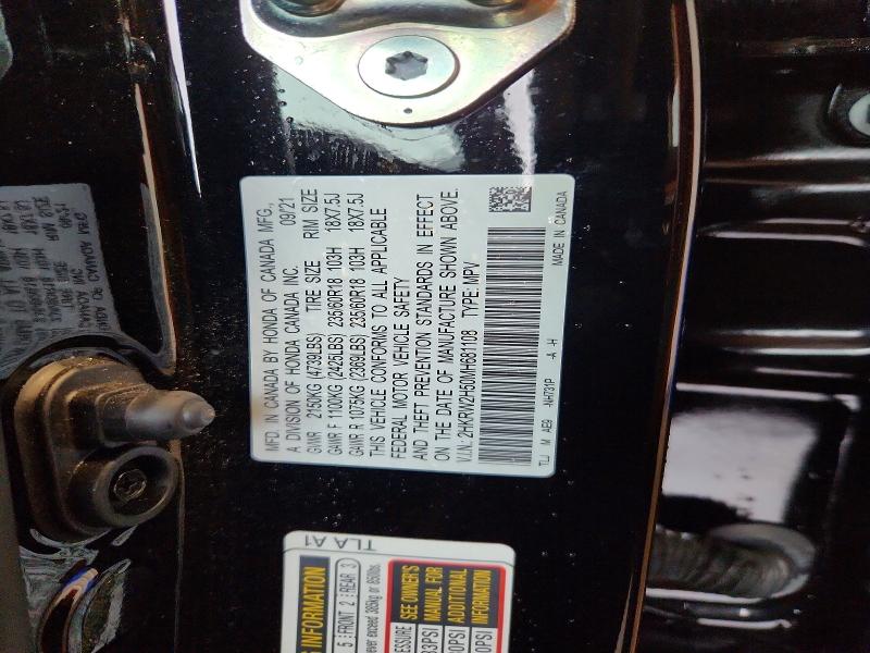 Aukcja sprzedaży 2021 Honda Cr-v, vin: 2HKRW2H50MH681108, numer aukcji: 60570196