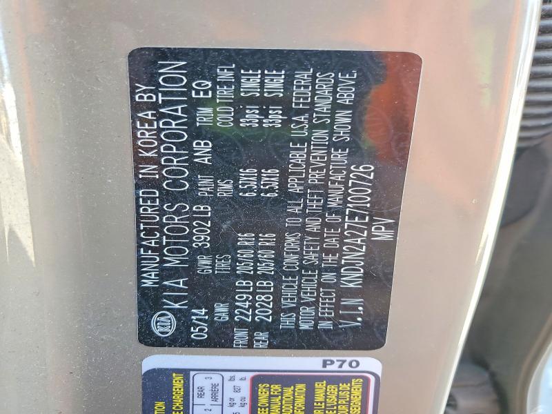Продаж на аукціоні авто 2014 Kia Soul, vin: KNDJN2A27E7100726, номер лоту: 62210506