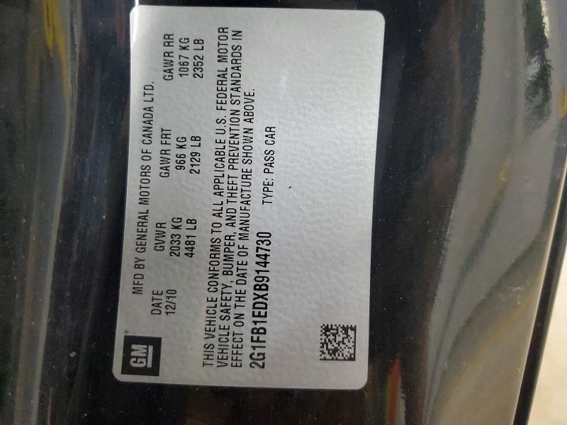 61527706 :رقم المزاد ، 2G1FB1EDXB9144730 vin ، 2011 Chevrolet Camaro مزاد بيع