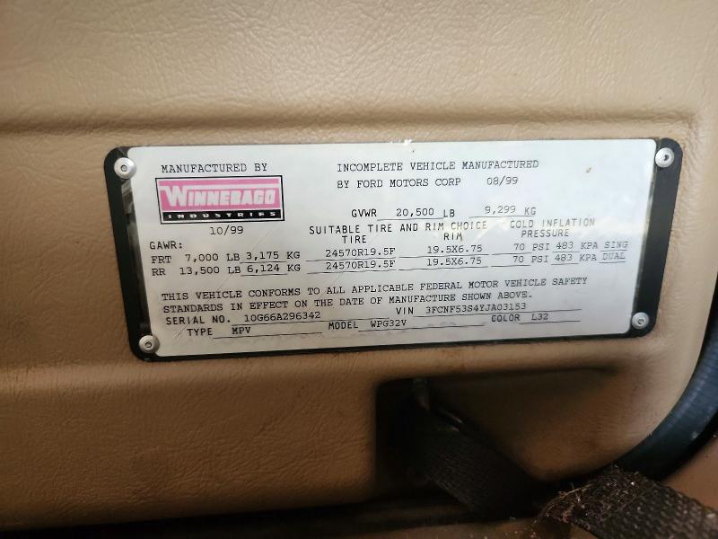 2000 Ford F550 მანქანა იყიდება აუქციონზე, vin: 3FCNF53S4YJA03153, აუქციონის ნომერი: 57926116